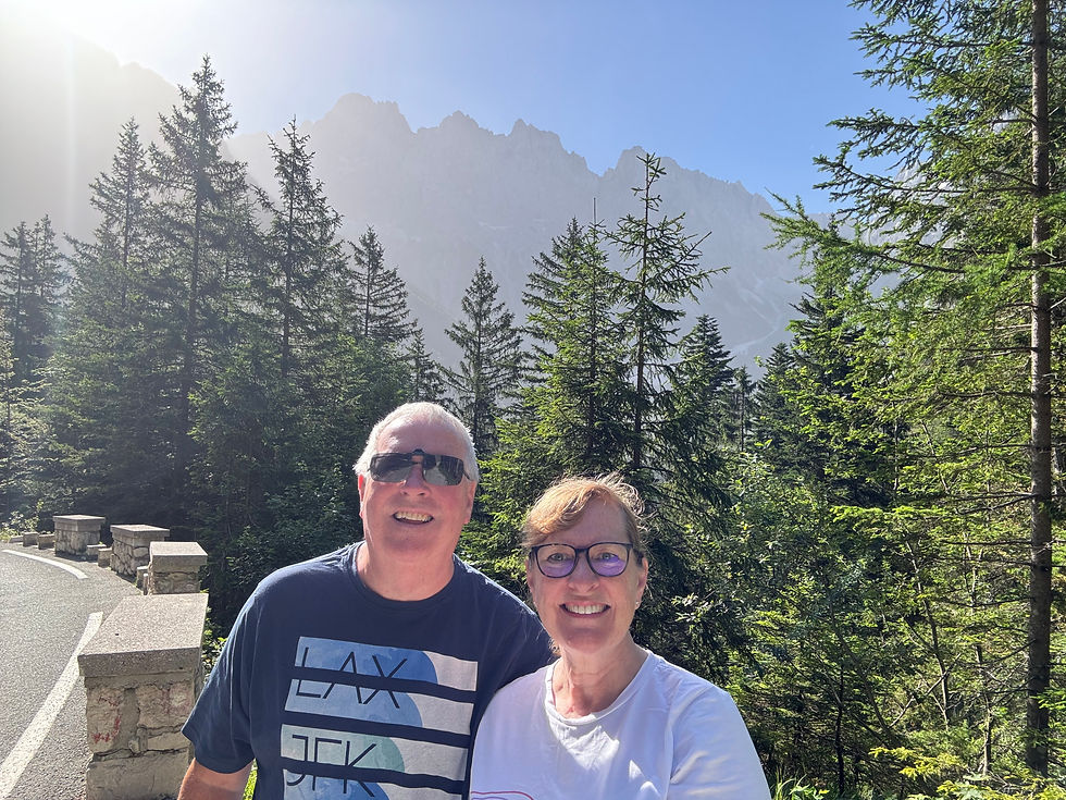 The sun is shining and we pulled over to get out of the car and enjoy the view