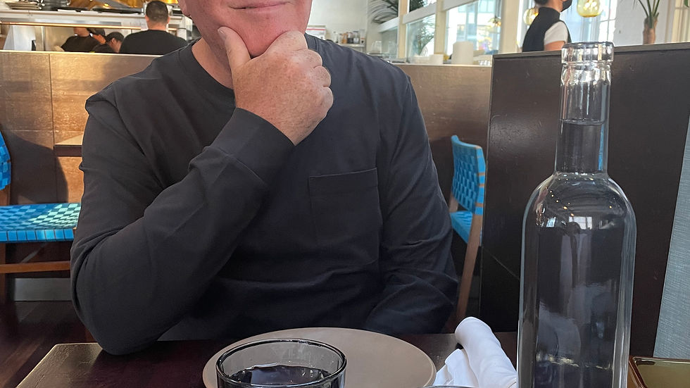 Michael waiting for dinner in La Mar