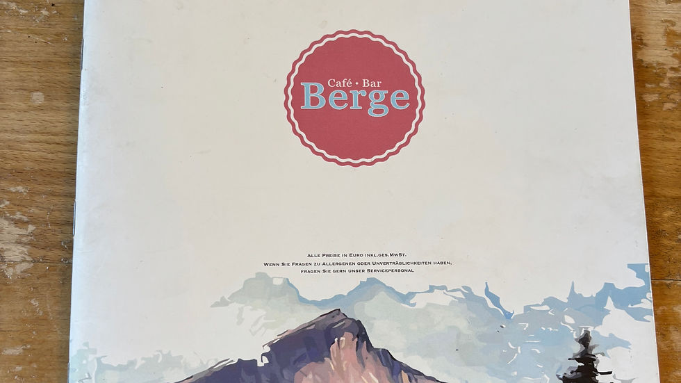 the Berge menu but means mountain in German