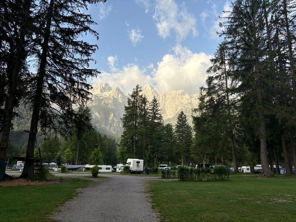 The sun on the mountains makes them look silver early in the morning