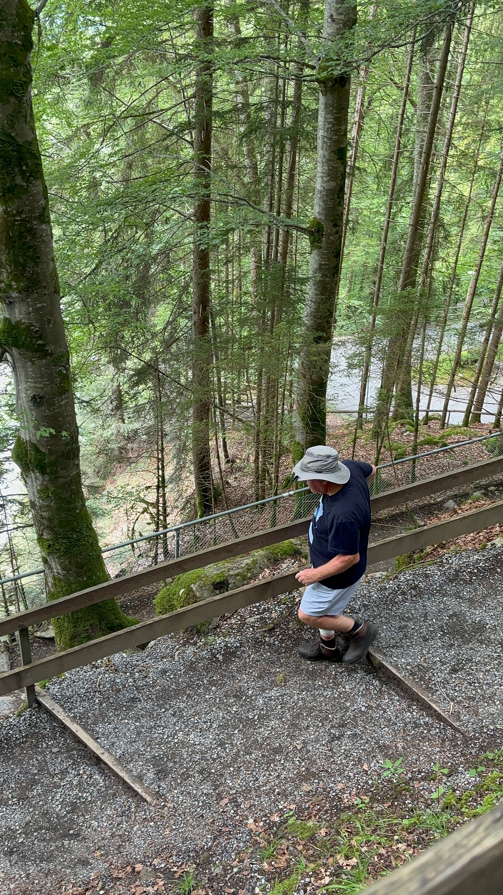 Michael making his way to the falls