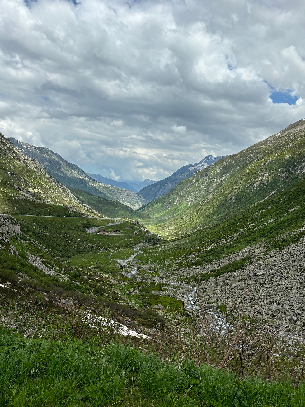 A view of the valley along the Gotthard Pass