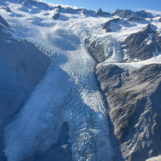 Franz Josef Glacier sliding down the mountain