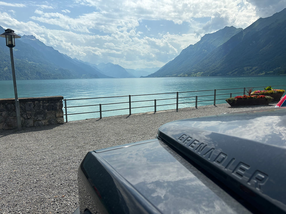 A view of our car down Lake Brienz