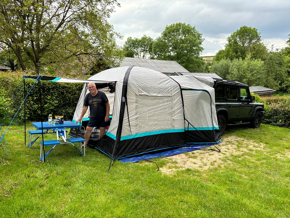 Tent pitched ready for snacks