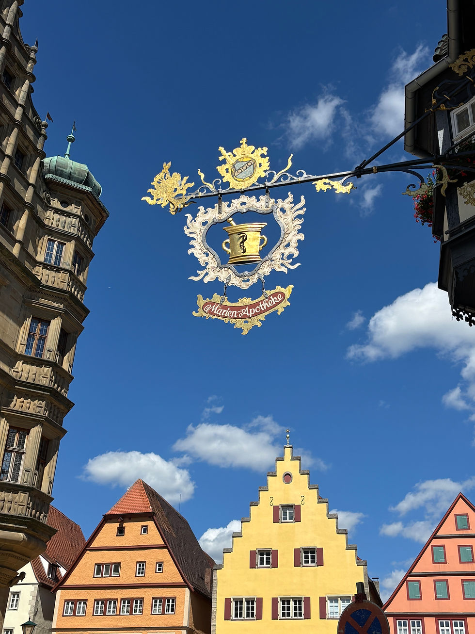 Medieval buildings in this colourful town of Rothenburg