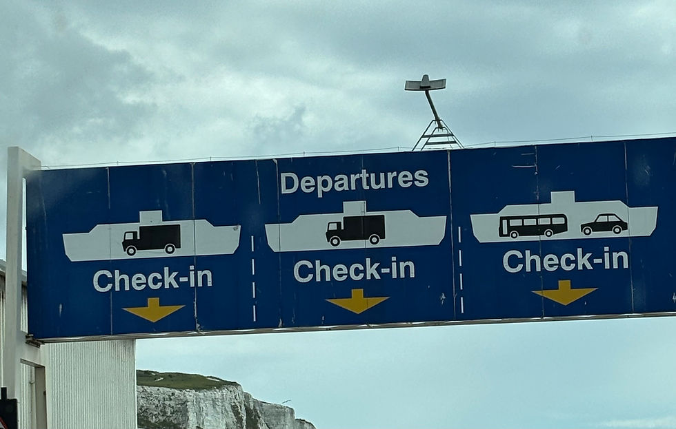 First view of the check in lanes at Dover Port