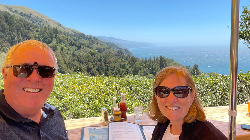 What a view whilst you dine overlooking Big Sur