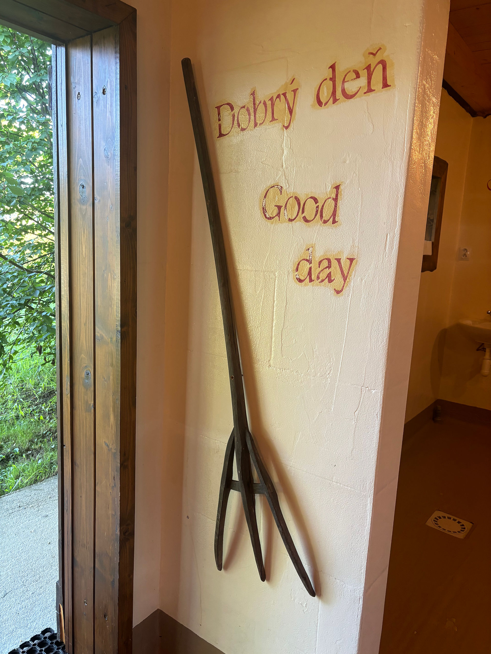 Campsite buildings and farming memorabilia