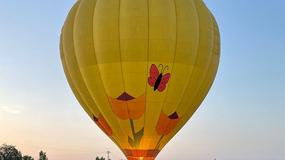 Hot air balloon ready for takeoff