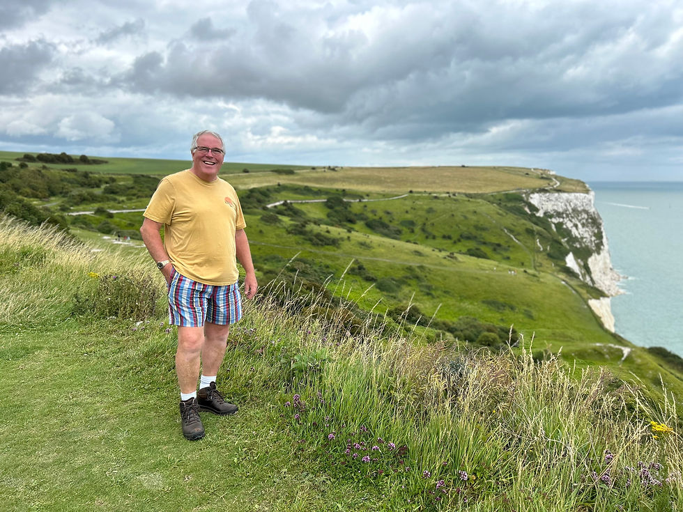 Michael starting the coastal walk along the cliffs of Dover