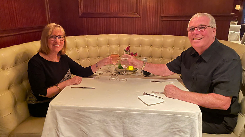 Toasting each other for our 40 years together