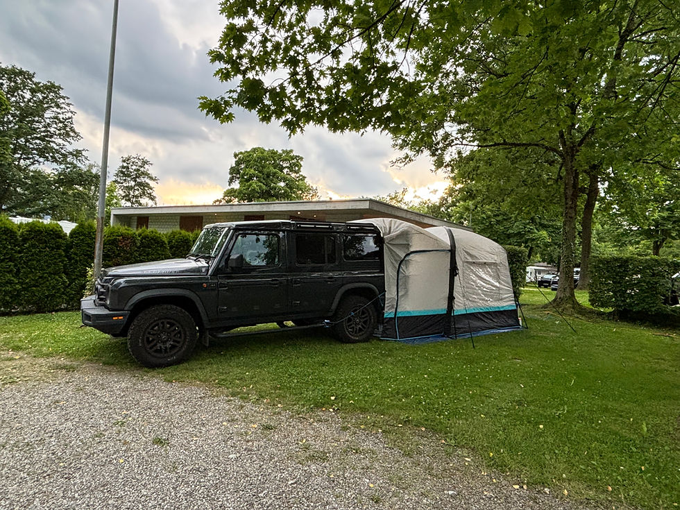 Pitched and parked at Camping Lido Luzern
