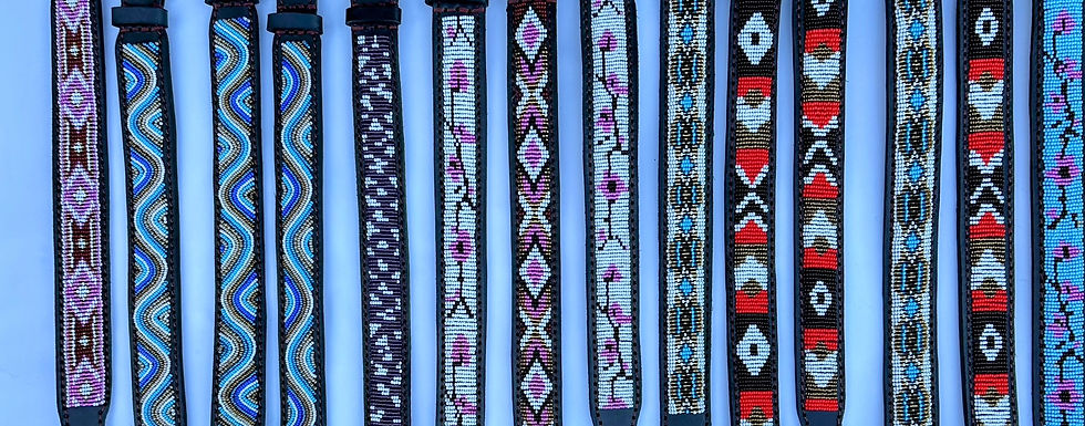 Thumbnail: Cherry Blossom Leather Dog Collar Handmade