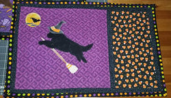 halloween black flying broom