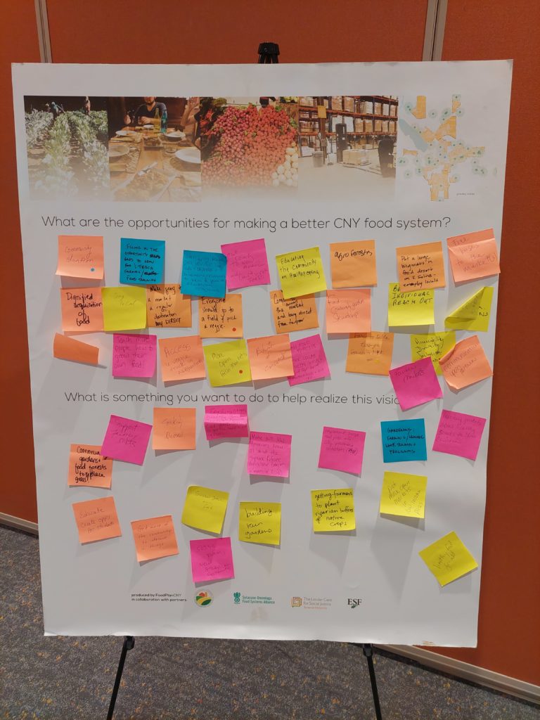 Posters relating to the work the Fellows completed were on display, including this one from the CNY FoodPlan Launch event.