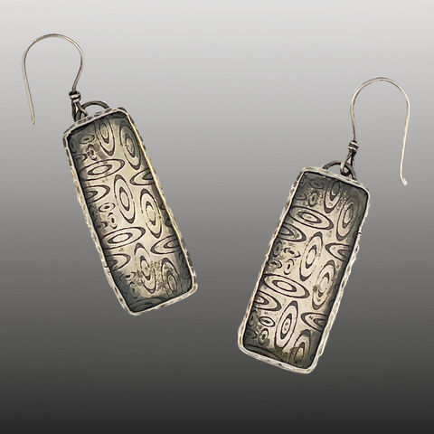 sterling silver roll printed earrings