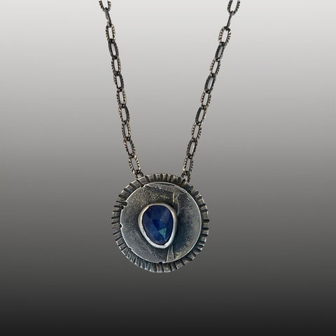 Raw sapphire minimalist necklace