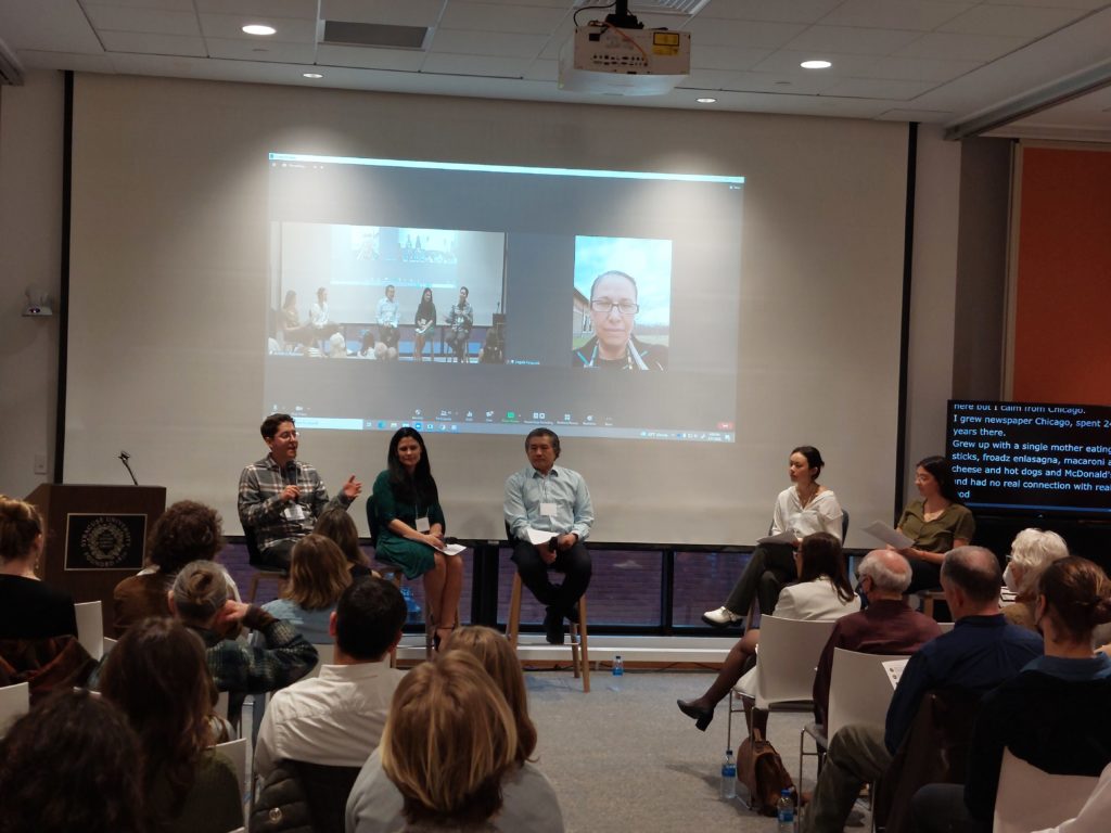 Left to right: Jacob Gigler-Caro, Rachel Viens-Murphy, Ti Ngo Shaw, Angie Ferguson (on Zoom), and Nicky Kim.