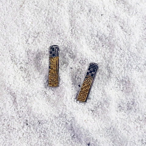 Sterling silver and 22k gold keum boo earrings