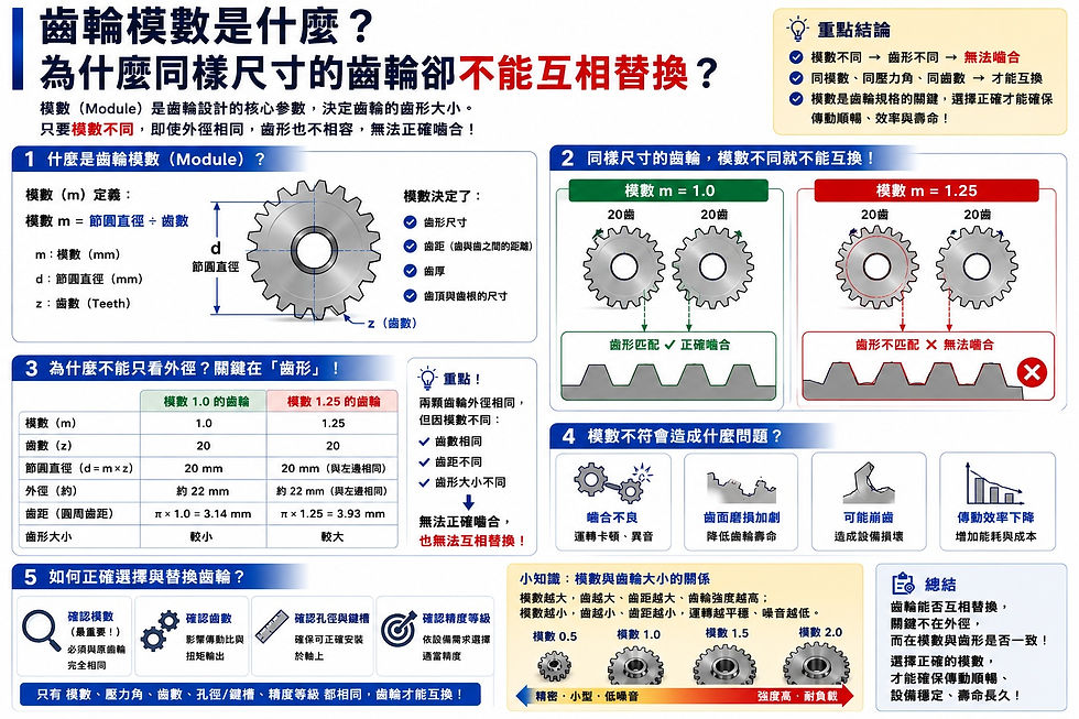 What Is Gear Module? Why Can't Gears of the Same Size Always Be Interchanged?