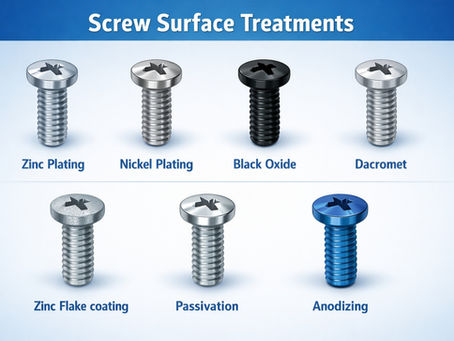 Screw Surface Treatment Guide: Differences Between Zinc Plating, Black Oxide, Dacromet, and Corrosion Resistance