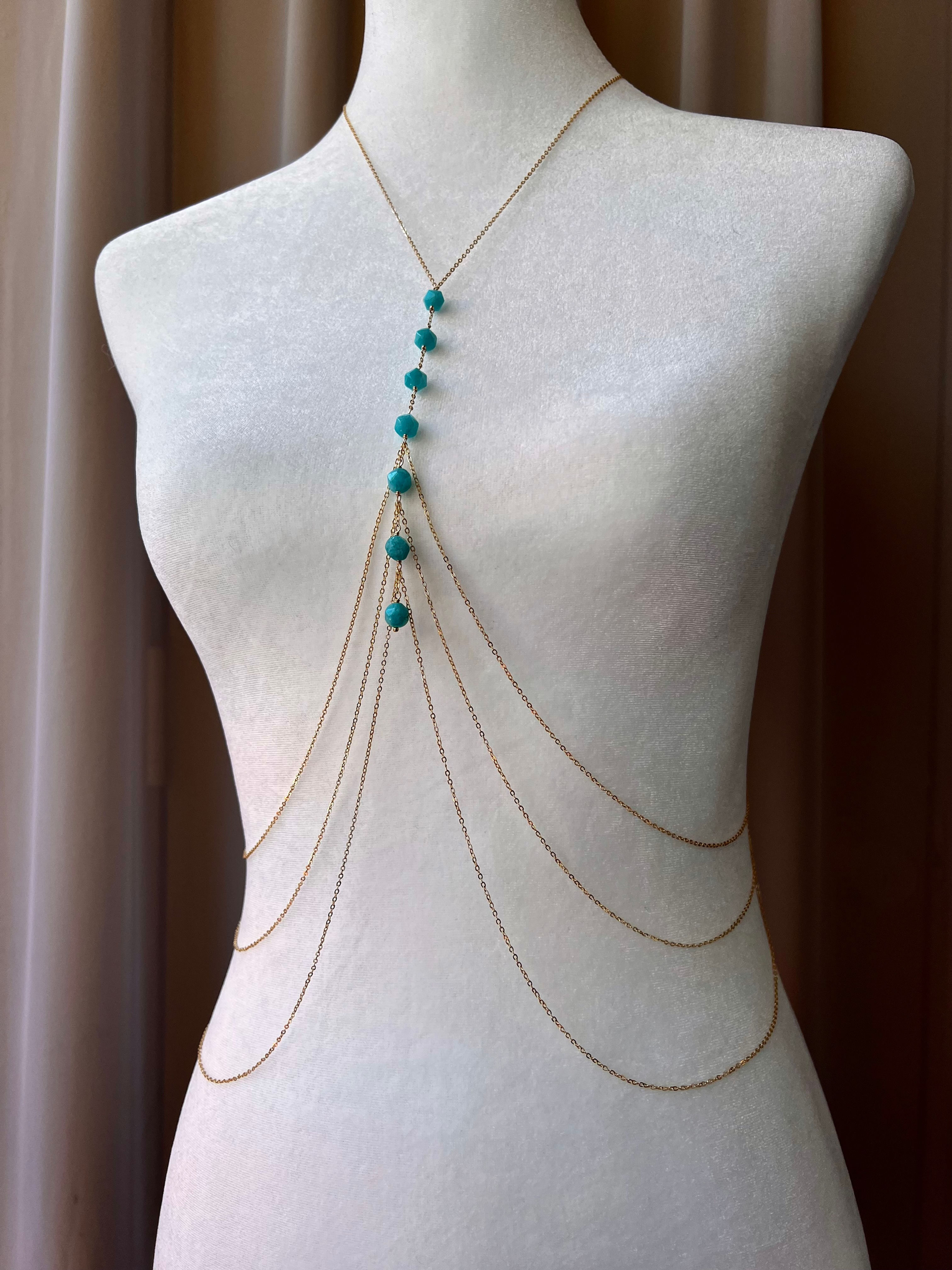 Blue Amazonite Sequence Body Chain