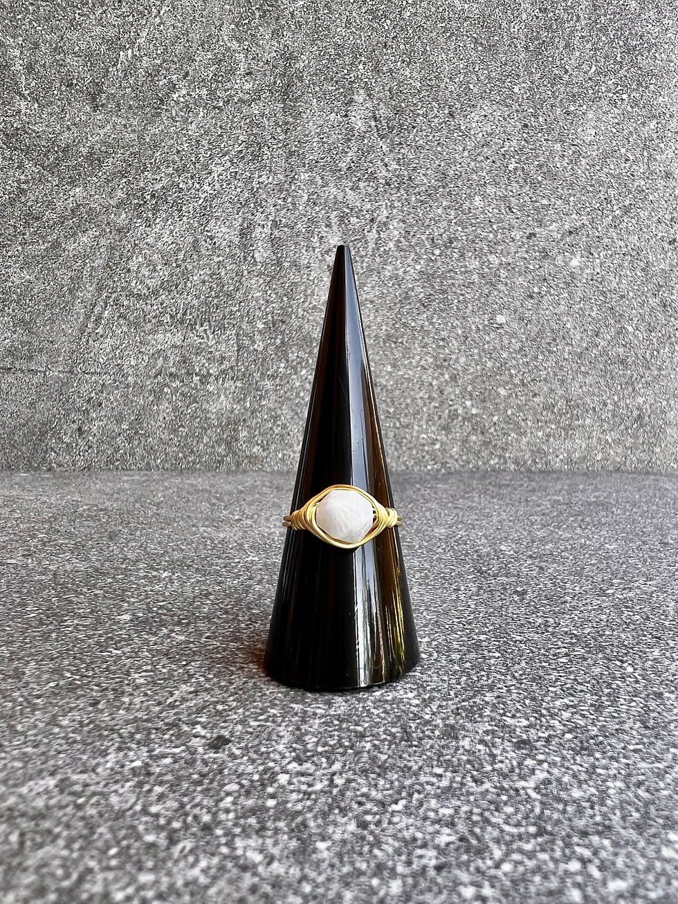 Rainbow Moonstone Gold Wrapped Ring