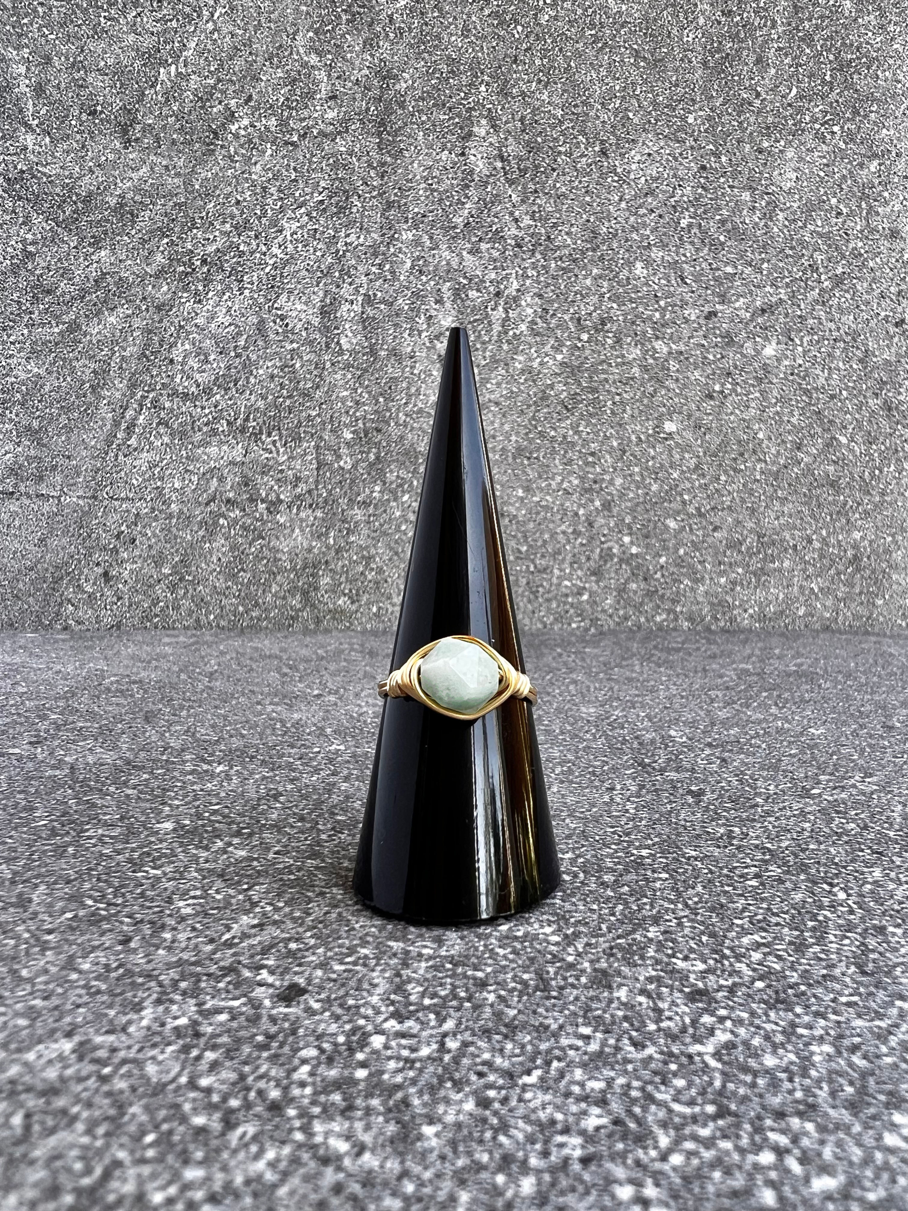 Burma Jadeite Gold Wrapped Ring