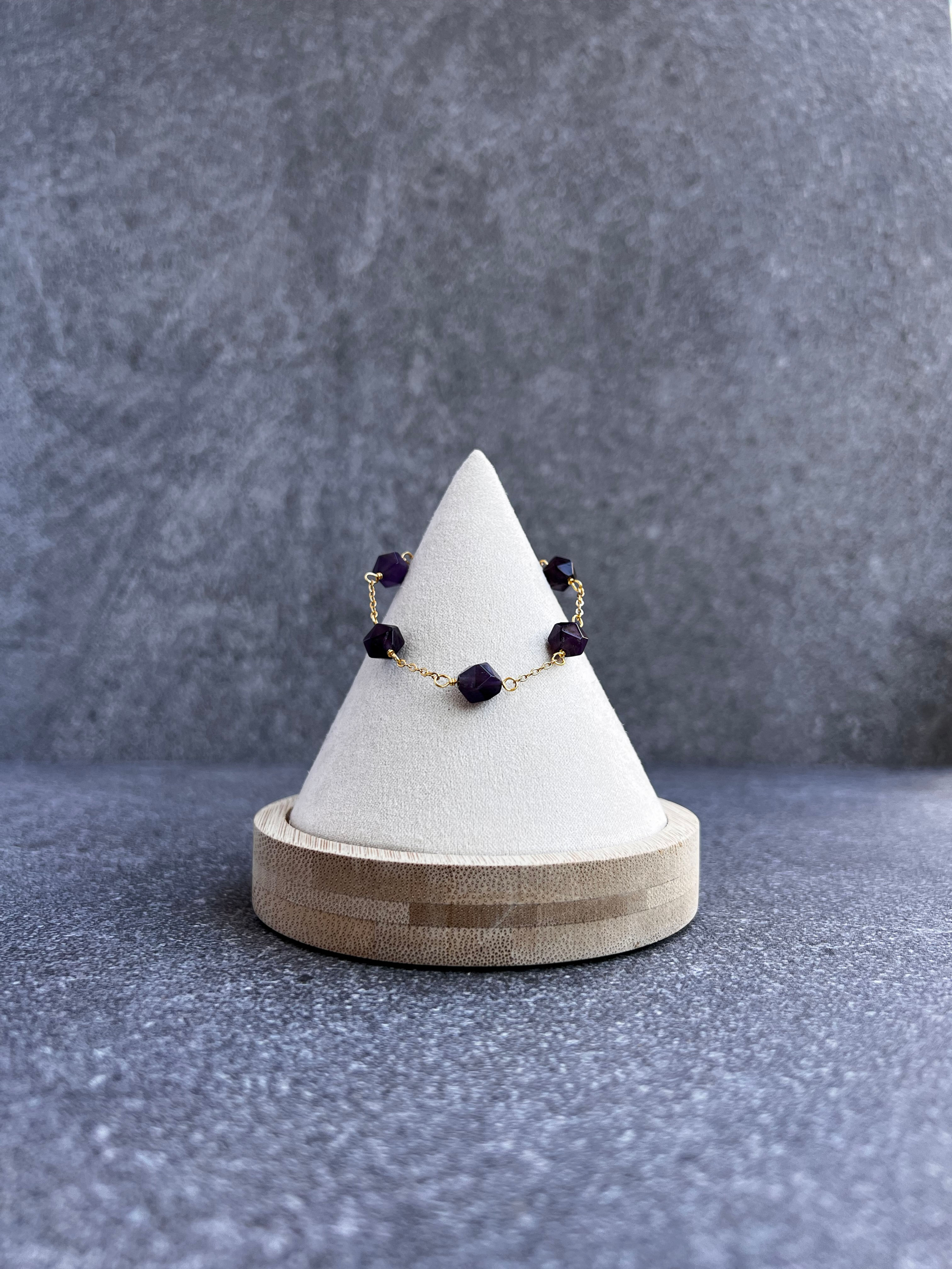 Amethyst Five Stone Bracelet