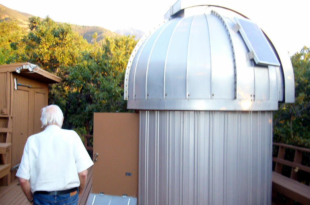 Dad at his Alpenglow Observatory, Salt Lake City, August 2016