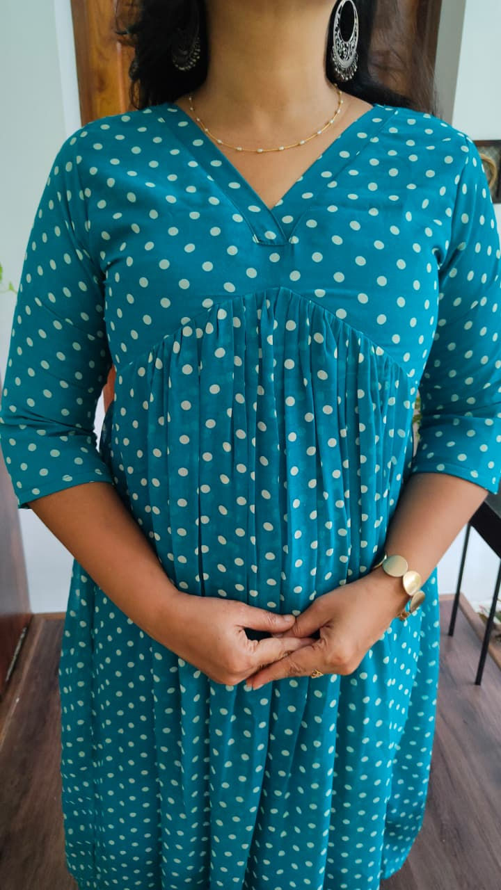 Thumbnail: Beautiful polka dotted Kurtis with lining