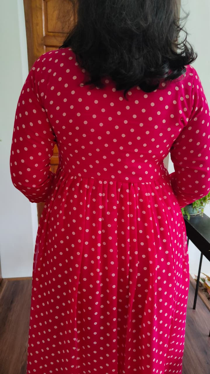 Thumbnail: Beautiful polka dotted Kurtis with lining