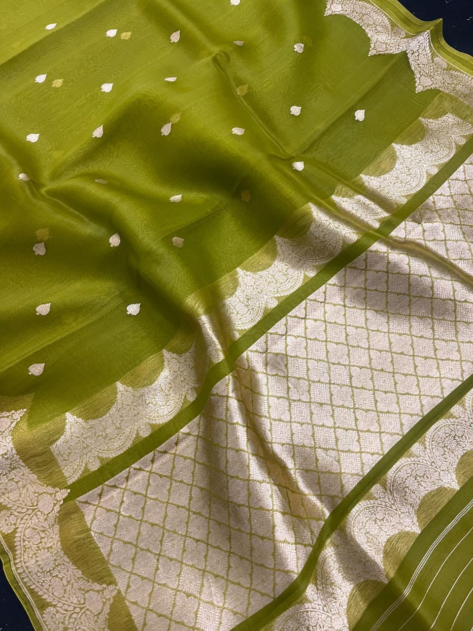 Thumbnail: Banarasi kora organza Silk dyble Saree