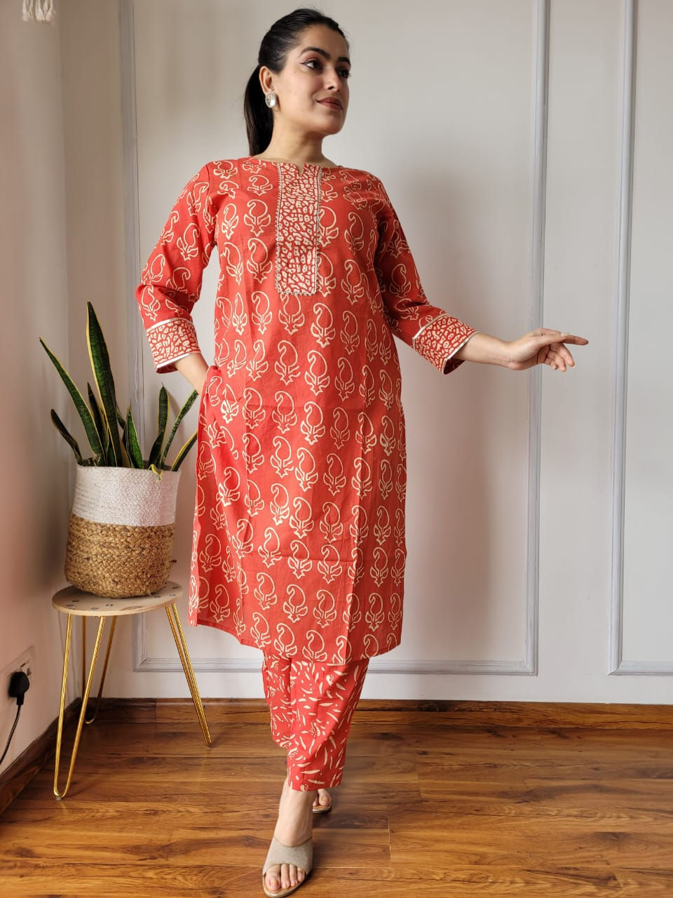 Thumbnail: Hand  block printed Stitched Cotton Kurtis