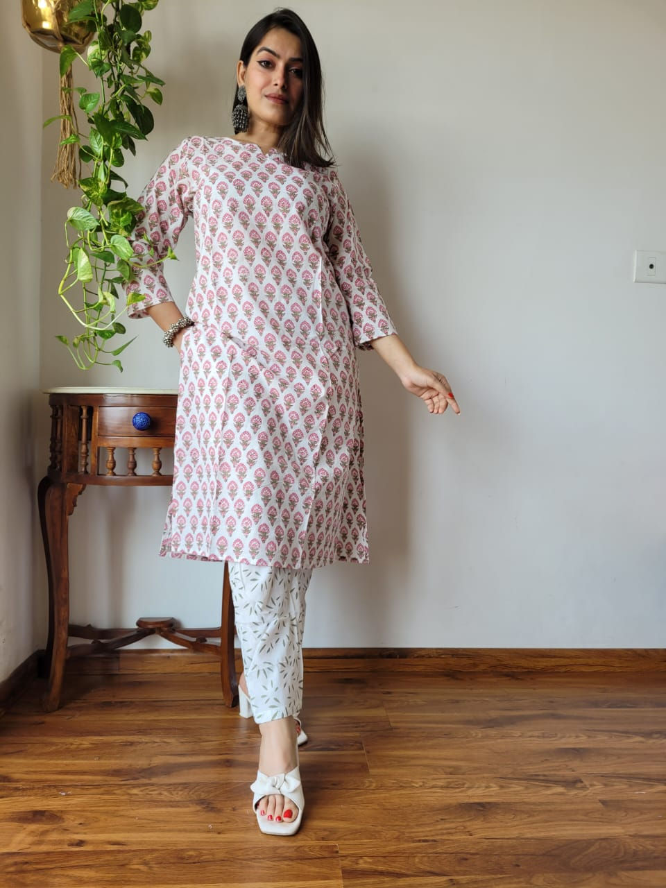 Thumbnail: Hand  block printed Stitched Cotton Kurtis