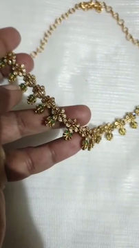 Gold-plated traditional necklace, earring set