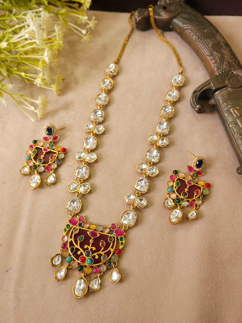 Thumbnail: Premium polki necklace set