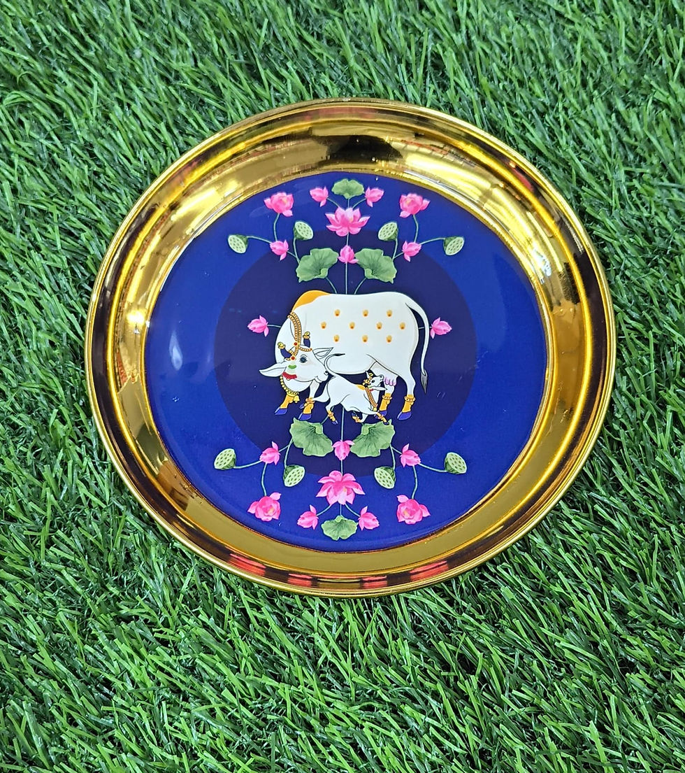 Thumbnail: Pichwai Pooja Plates 