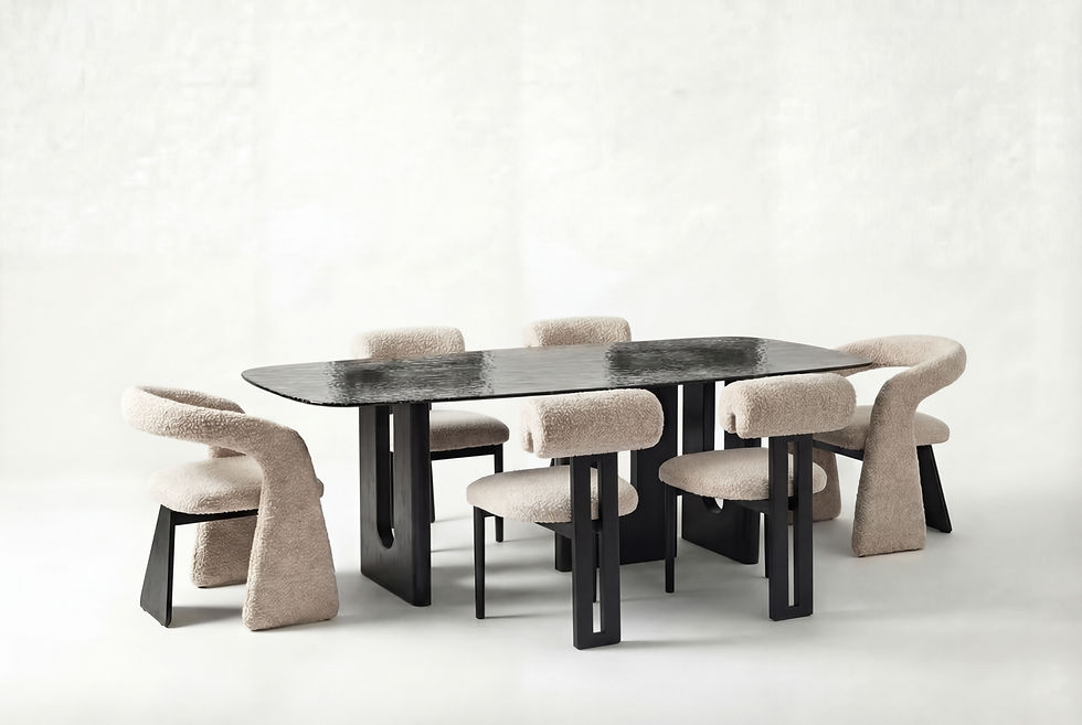 Thumbnail: Mochi Füzyon Cam Yemek Odası Seti Konsol+Masa+6 Sandalye