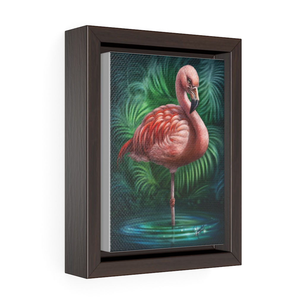 FLORIDA FLAMINGO PINK Vertical Framed Premium Gallery Wrap Canvas
