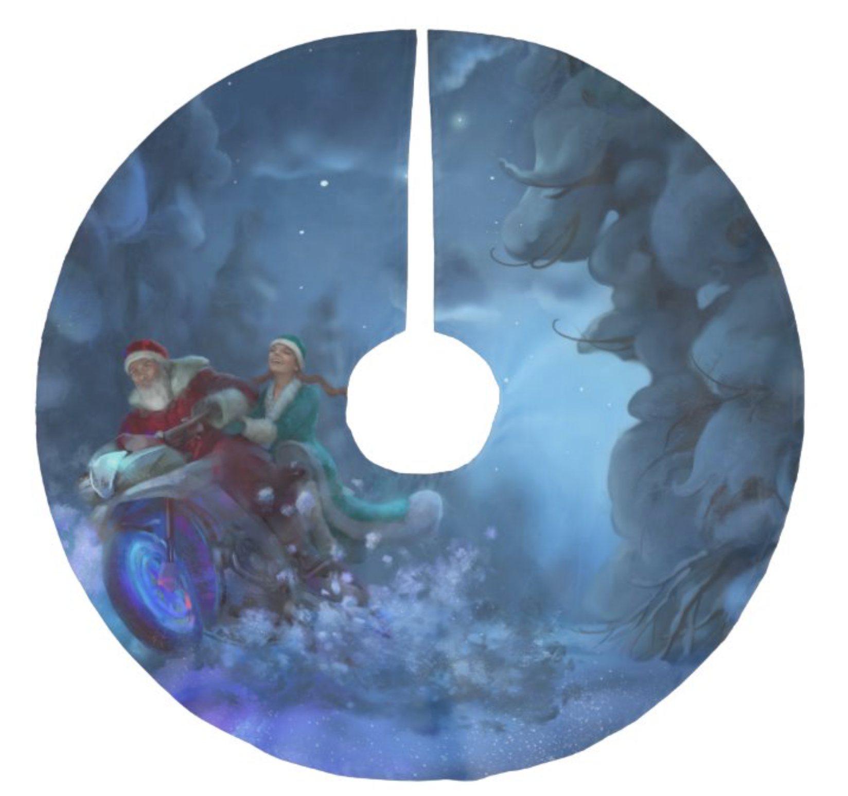 HIGHLY DANGERASS "BIKER COUPLE" TREE SKIRT!