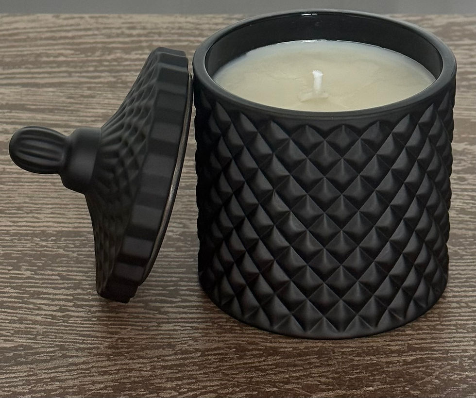 Thumbnail: Geo Medium Matte Black Glass Jar with Black Gift Box