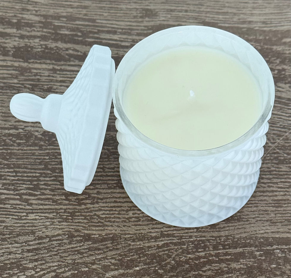 Thumbnail: Geo Medium Matte White Glass Jar with Black Gift Box