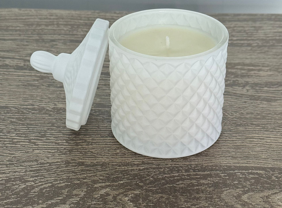 Thumbnail: Geo Medium Matte White Glass Jar with Black Gift Box