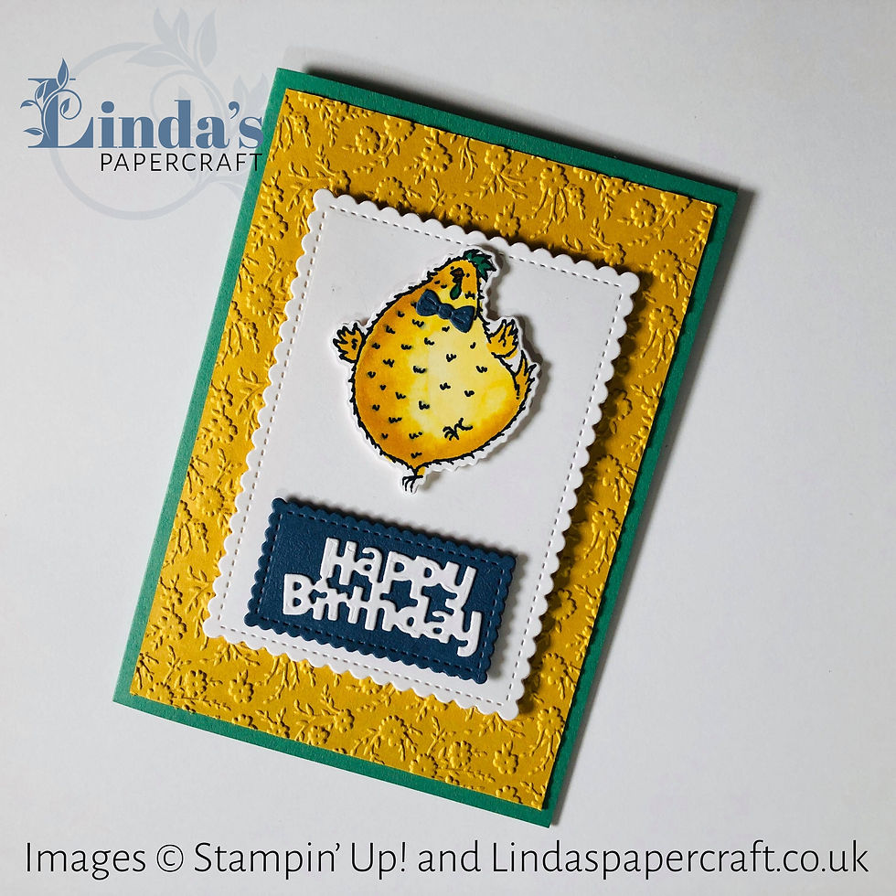 Hand made card showing colouring techniques, die cutting and dry embossing