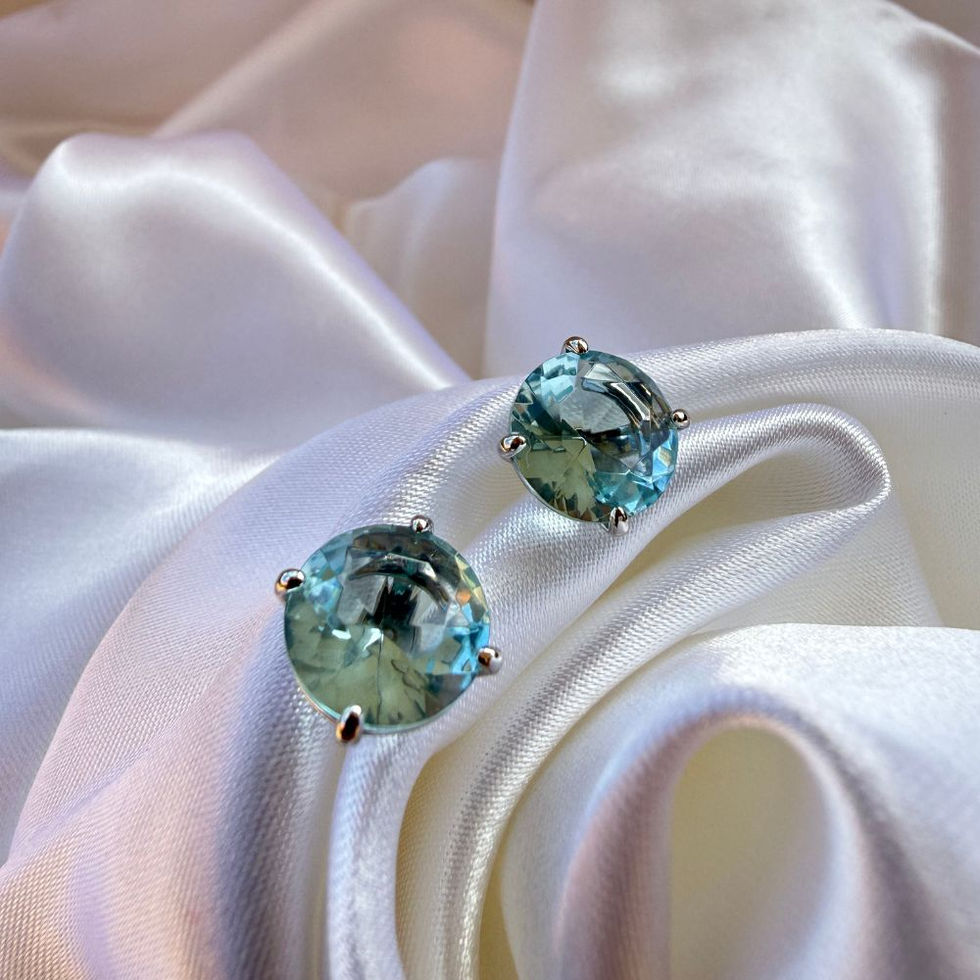 Brinco Água-Marinha Luxo