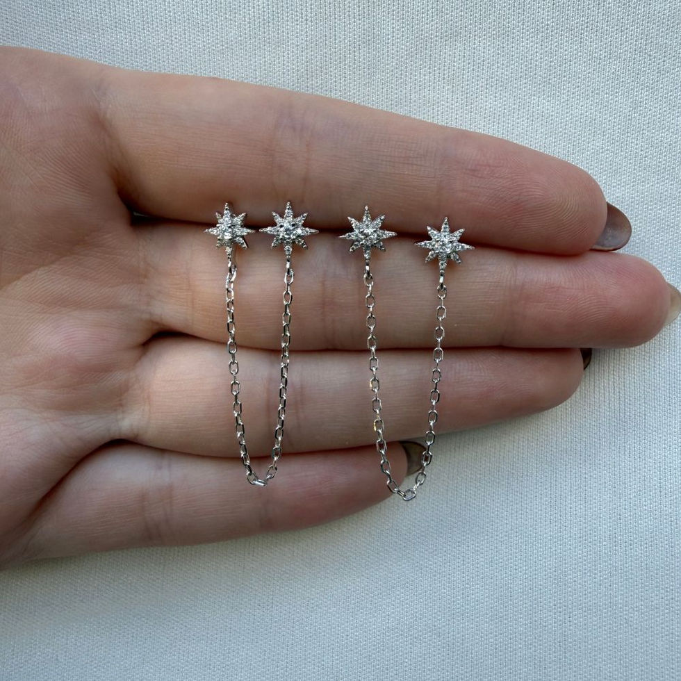 Brinco Estrela Moissanite