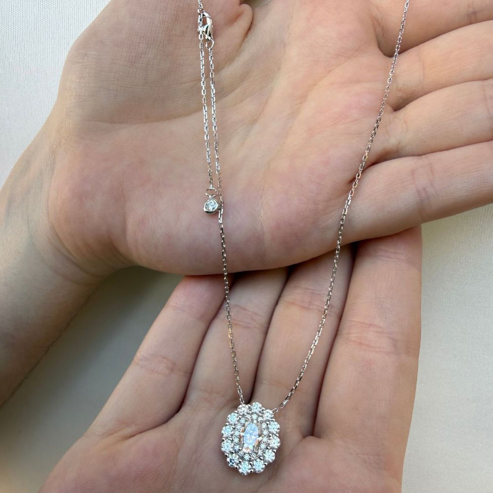 Colar Moissanite Oval
