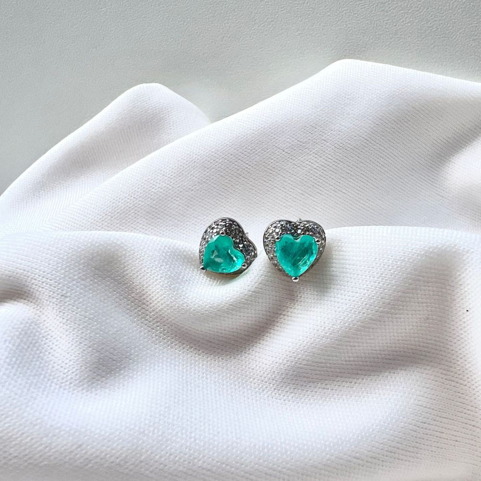 Brinco Coração Encanto Esmeralda Colombiana